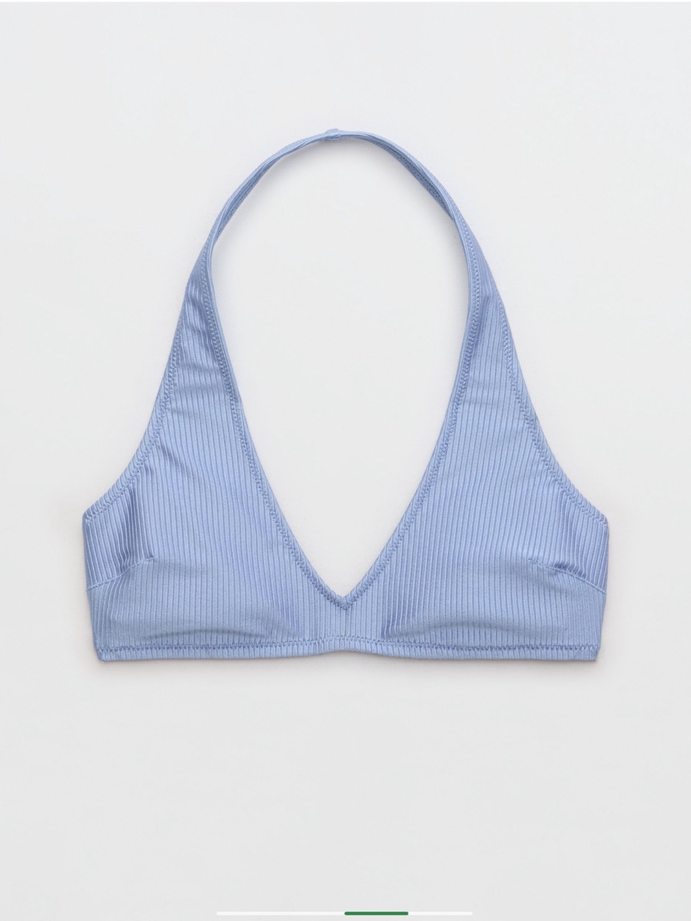 NWT Aerie Shine Ribbed Halter Bikini Top in Monaco Blue - Picture 4 of 9